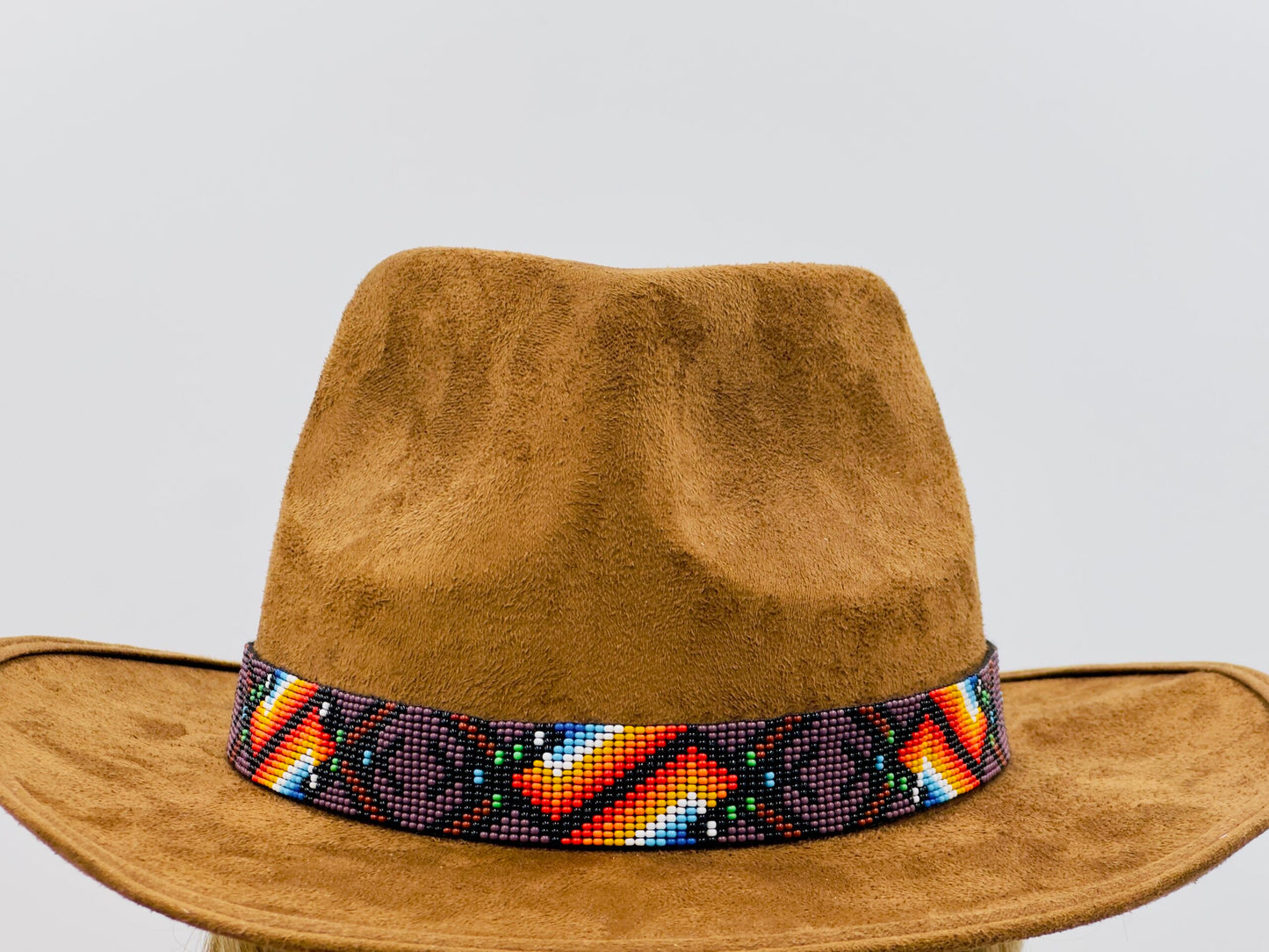 Handmade Purple multicolored adjustable Cowboy Rodeo Hatband
