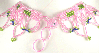 Handcrafted Pink Green Choker Necklace Earrings Set - Lightweight and Elegant