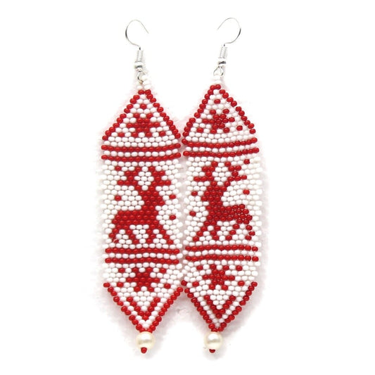 Handmade Holiday Reindeer Christmas Fashion Hook Earrings