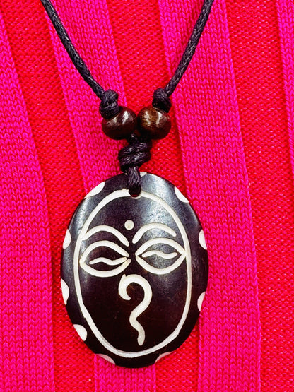 Handmade Tibetan Adjustable Om/Eyes of The Buddha Necklace