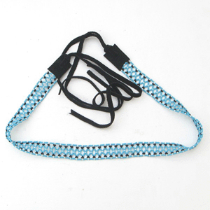 Turquoise Blue Black Seed Beaded Waist Belt Cowboy Hat Band