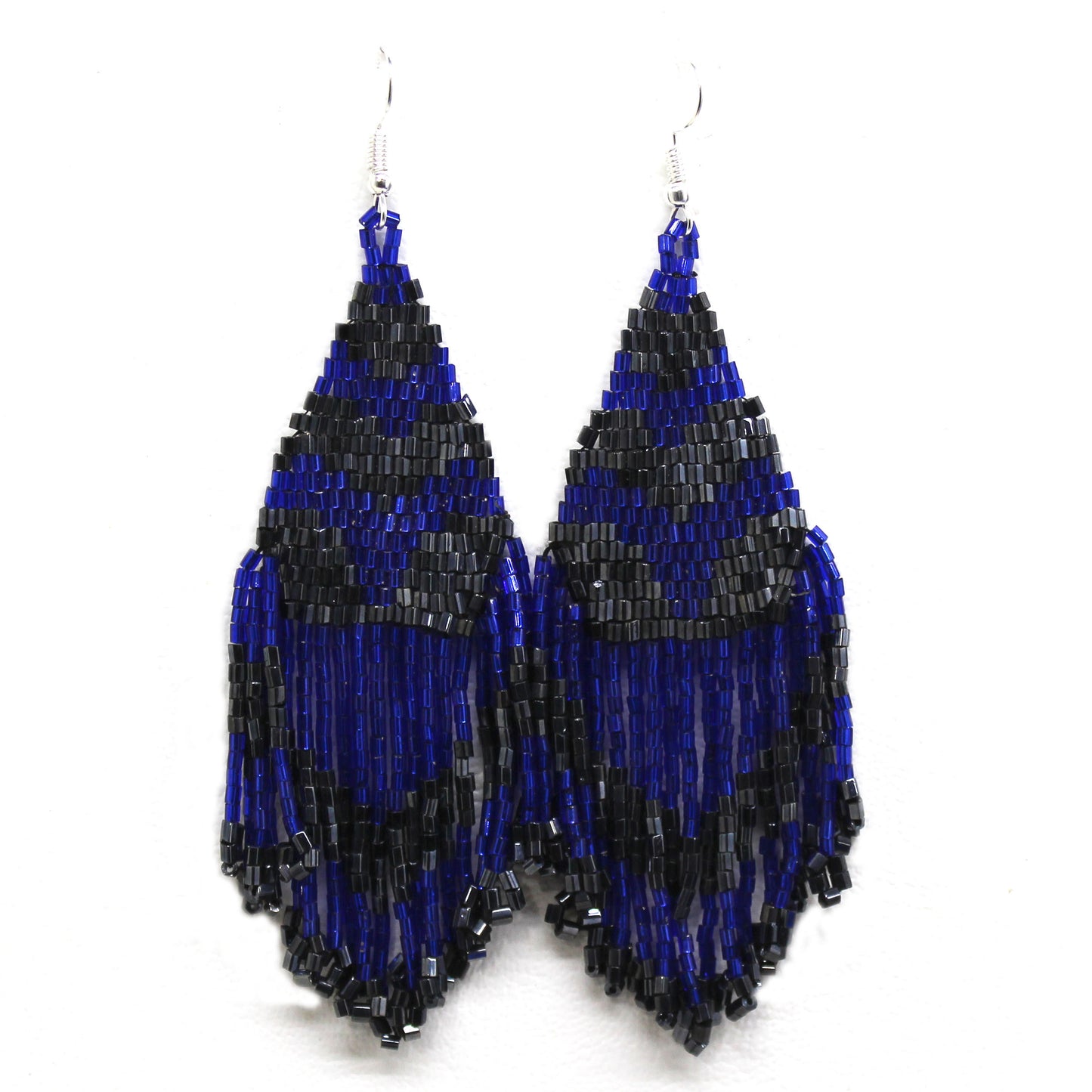 Handmade Beaded Blue Seed Beaded Earrings