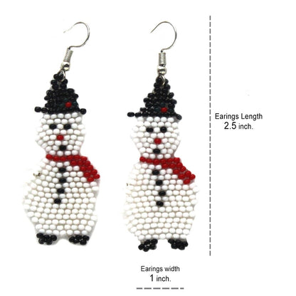 Handmade Holiday Snowman Christmas Fashion Hook Earrings