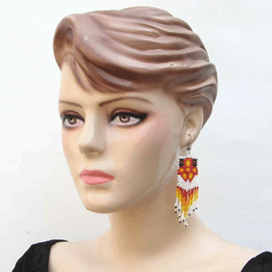 Handmade Beaded Multicolored Seed Bead Earrings
