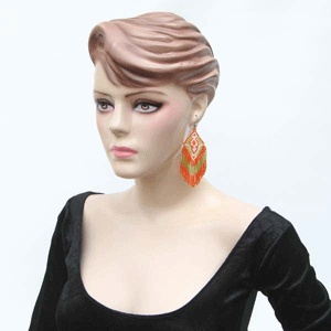 Handmade Beaded Orange Seed Bead Big Earrings
