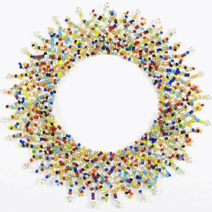 Multicolor stretchable Beaded Fringe Anklet – Handmade Czech Seed Beads