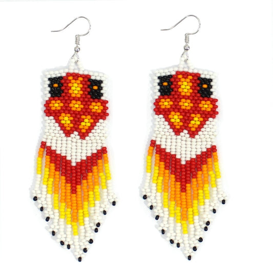Handmade Beaded Multicolored Seed Bead Earrings