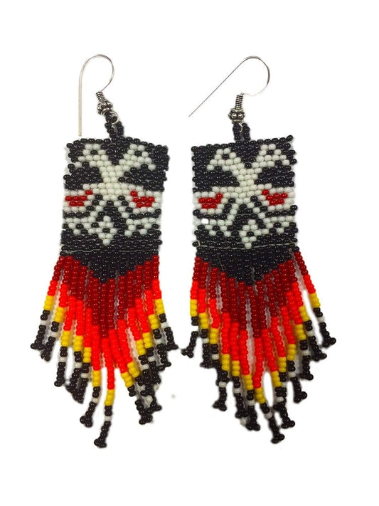 Handmade Beaded Black Seed Bead Earrings