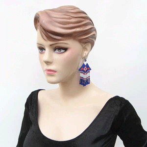 Handmade Beaded Blue Seed Beaded Eagle Earrings