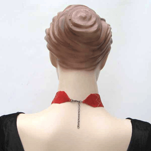 Fiery Red and Golden Beaded Bib Necklace