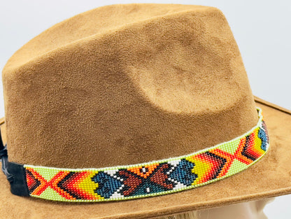 Handmade Green Multicolored Cowboy Rodeo adjustable Hatband